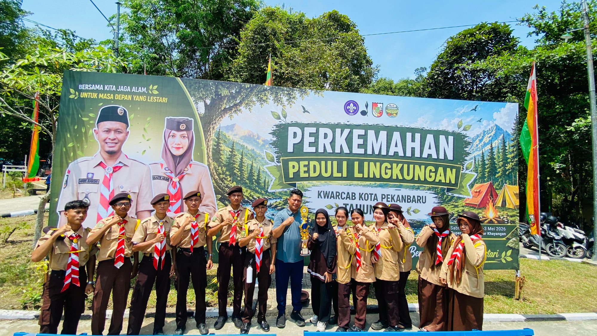 Ekskul Pramuka SMK Negeri 6 Pekanbaru Ikuti Perkemahan Peduli Lingkungan Tingkat Kota Pekanbaru