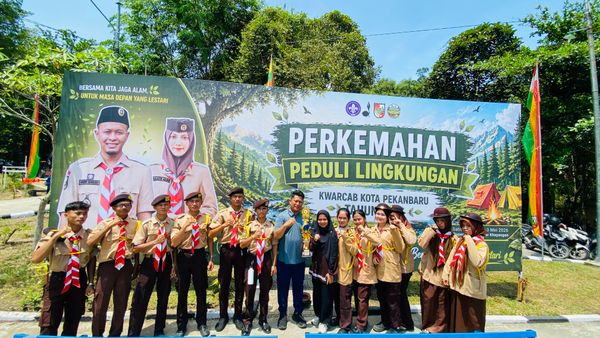 Ekskul Pramuka SMK Negeri 6 Pekanbaru Ikuti Perkemahan Peduli Lingkungan Tingkat Kota Pekanbaru